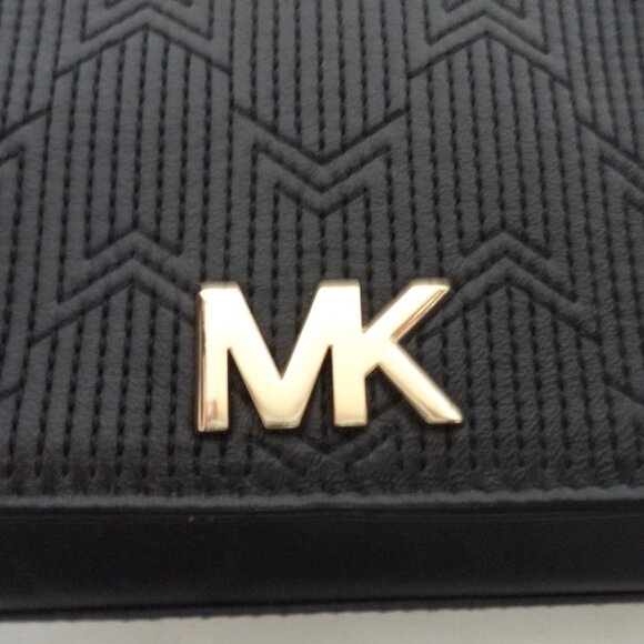 Michael Kors Leather quilted Belt Crossbody bag purse black Fanny Pack chain - Picture 5 of 13